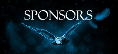 Image of an owl in flight with the word Sponsors. Linked to the sponsor application process page.
