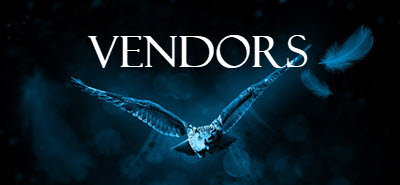 Image of an owl in flight with the word Vendors. Linked to the vendor application process page.